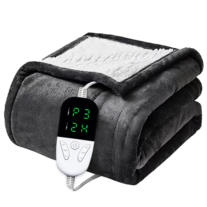 Heated Electric Blanket – Plush Flannel with 10 Heat Settings & Auto Shut-Off (Machine Washable)