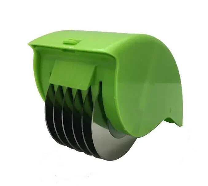 Creative Kitchen Tools – Rolling Vegetable Cutter (Stainless Steel, Green or Yellow)