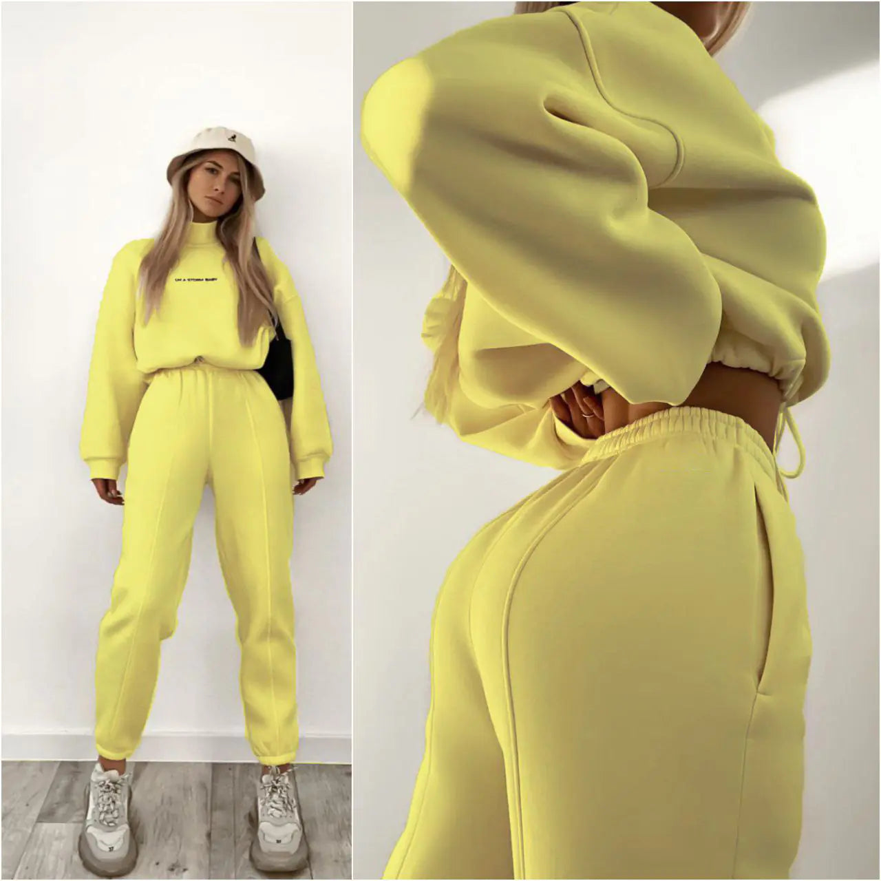 Women’s Printed Sweater Two-Piece Set – Cozy Sweatshirt & Matching Trousers, Soft Polyester Knit (S–XL)