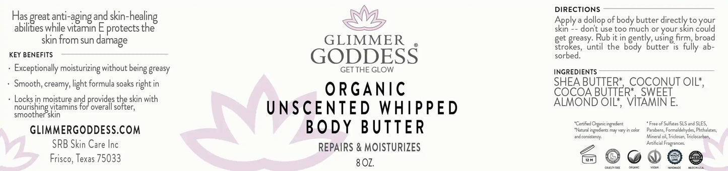 Organic Whipped Body Butter - Unscented - 128oz/Gallon