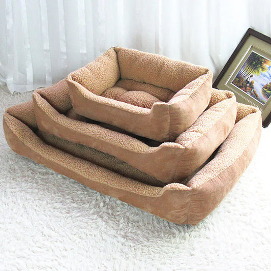 Teddy Golden Retriever Bed – Soft Plush Pet Nest in Cashmere Colors