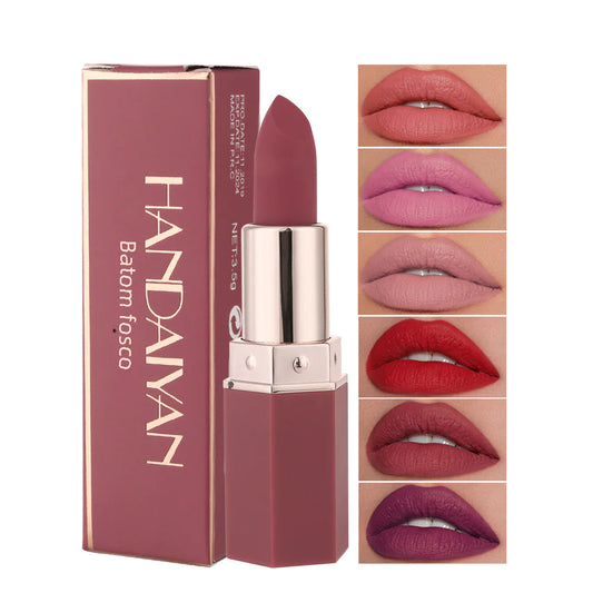 Matte Lip Glaze – Waterproof, Vivid Color, Nourishing Comfort (6 Shades)