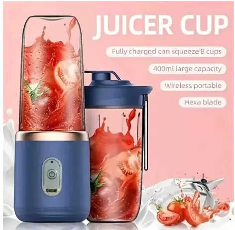 Portable USB Rechargeable Blender – 6-Blade Power for Smoothies, Juices & More