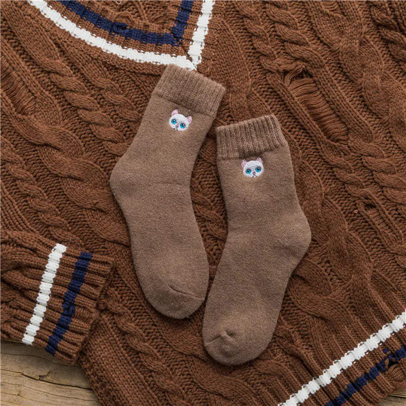 Embroidered Cat Socks for Women – Playful Comfort in Every Step