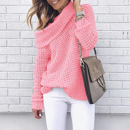 Luxurious Knitted Sweater – Loose Fit, Medium Thickness, Long Sleeves (S–XL)
