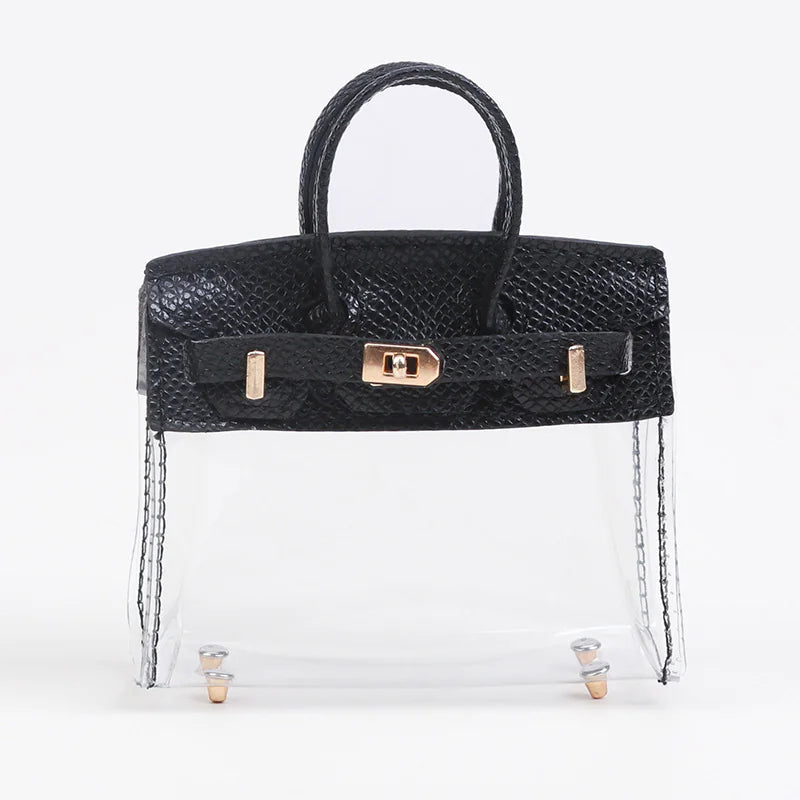 Mini Transparent Handbag Key Cover – Stylish TPU Pouch for Keys, Lipsticks & Accessories