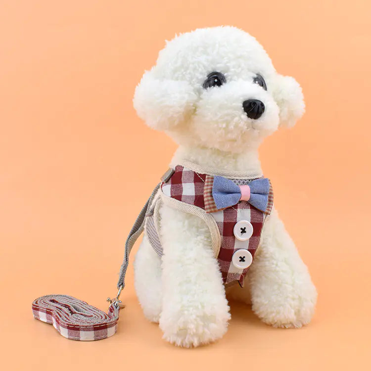 Dog Chest Strap Cat Leash – Adjustable Breathable Pet Harness for Dogs & Cats (Cloth Material, Small to Large Sizes)