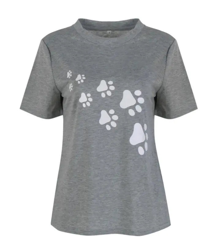 Dog Paw Print Printed Women’s T-Shirt – Wear Your Love for Dogs in Style