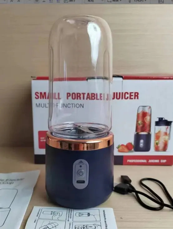 Portable USB Rechargeable Blender – 6-Blade Power for Smoothies, Juices & More