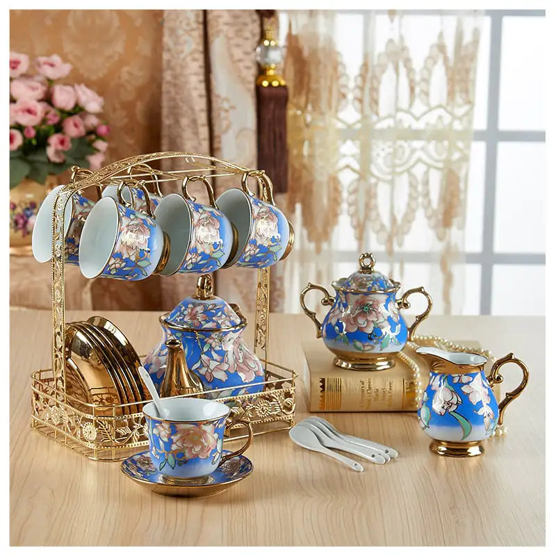 Luxury Bone China Coffee Cup & Saucer Set – 12 Elegant Glazed Designs (Gift-Ready, European Style, Durable Porcelain)
