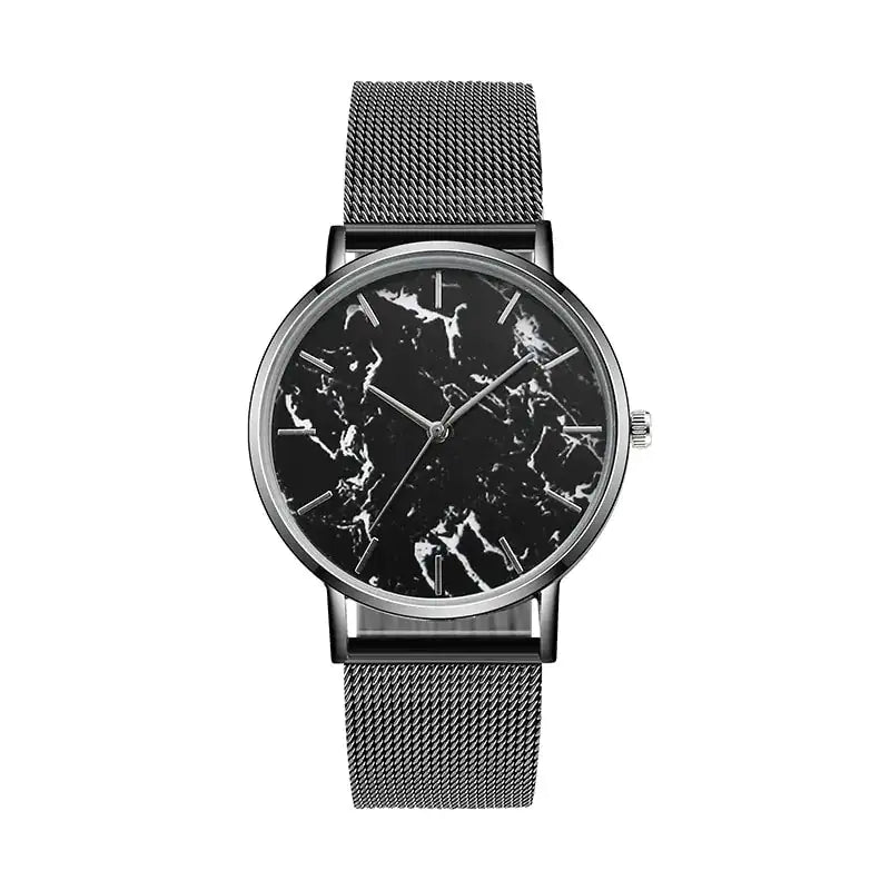 Add a Touch of Elegance with our Rose Gold Mesh Band Marble Watch