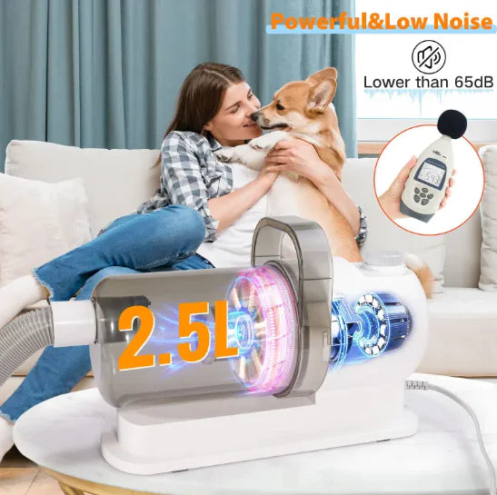 All-in-One Vacuum Cleaner Pet Hair Clipper Suit – Quiet 2.5L Pet Grooming Vacuum