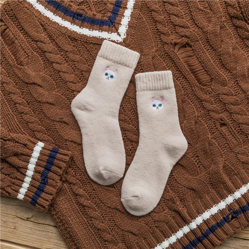 Embroidered Cat Socks for Women – Playful Comfort in Every Step