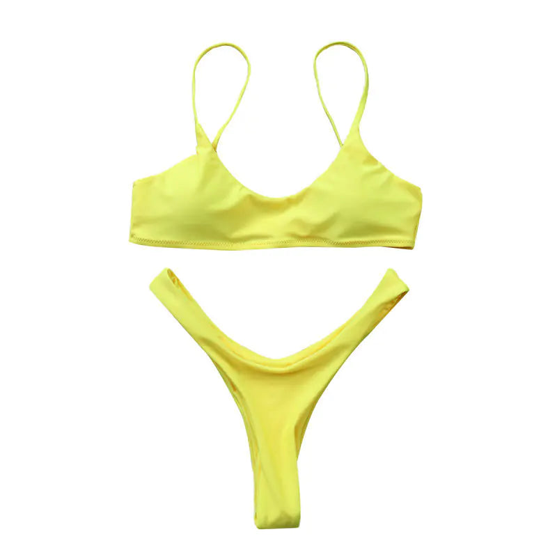 Vibrant Nylon Bikini – Lightweight, Stylish Swimwear for Bold Summer Looks (Sizes S–XL)