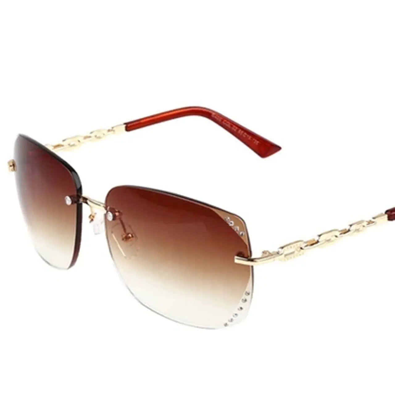 Frameless Oversized Diamond Sunglasses – Lightweight UV400 Fashion Shades for Women (4 Colors)