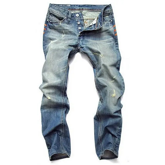 Classic Straight-Leg Cotton Jeans: Timeless Style for Everyday Wear