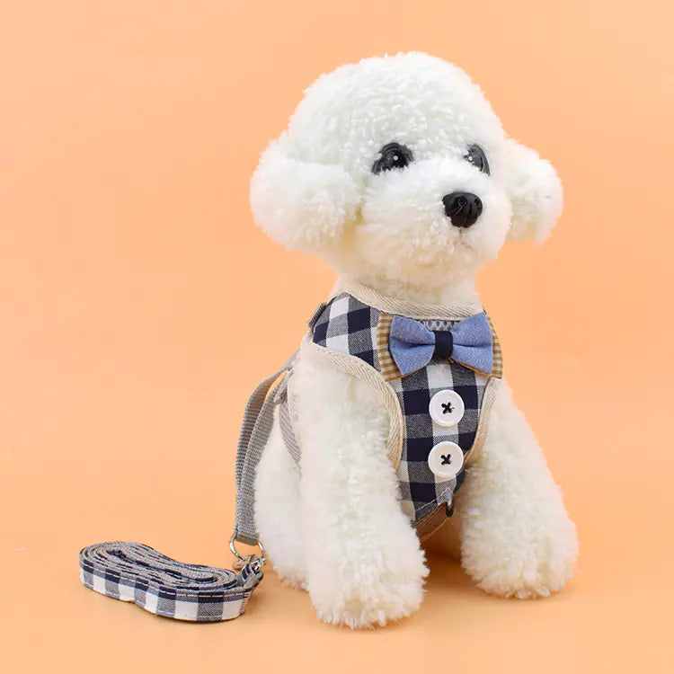 Dog Chest Strap Cat Leash – Adjustable Breathable Pet Harness for Dogs & Cats (Cloth Material, Small to Large Sizes)