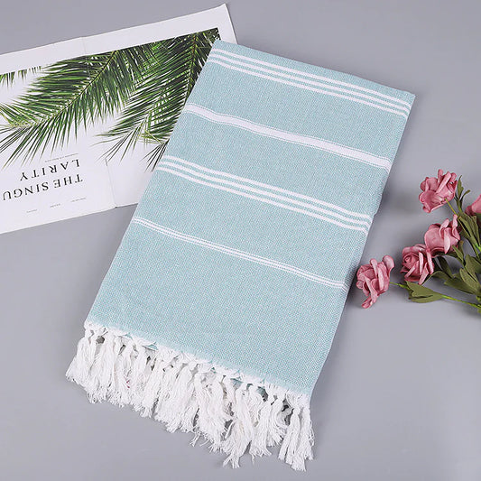 Explosion Style Turkish Fringed Beach Towel – Vibrant Comfort in Every Thread