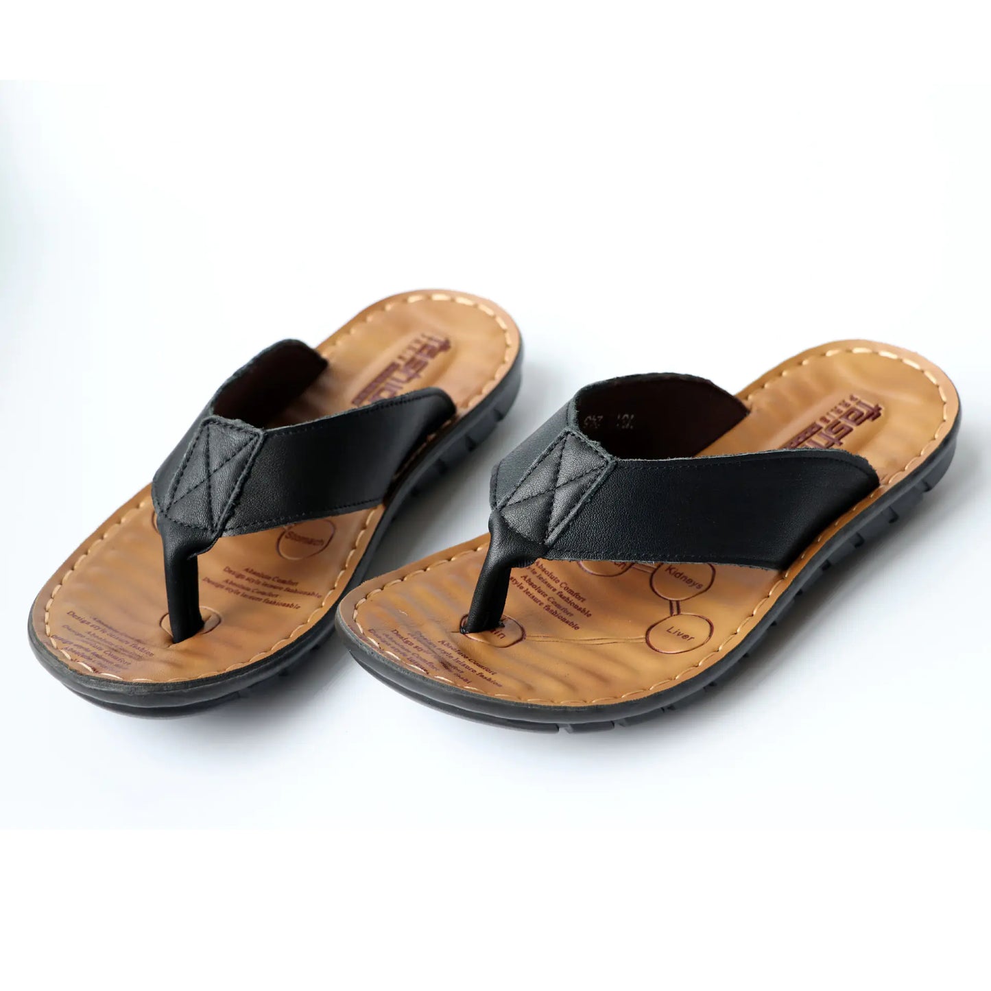 Cowhide Men’s Flip Flops Sandals – Non-Slip Leather Summer Slides for Everyday Comfort