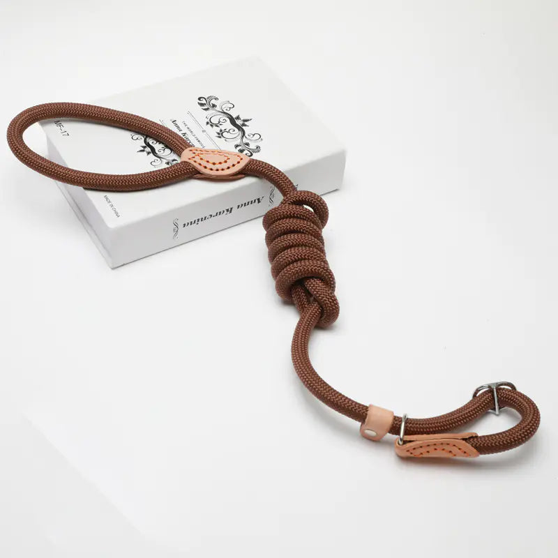 Slip Lead Training Dog Leash – Adjustable Rope Leash for Dogs (S to XXL)
