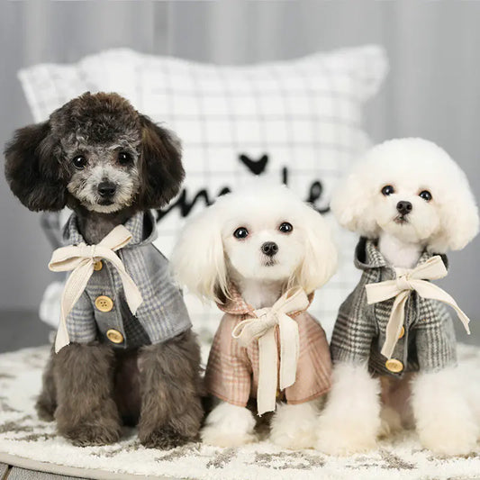 Chessboard Pattern Pet Cashmere Coat – Soft, Stylish Warmth for Your Furry Companion