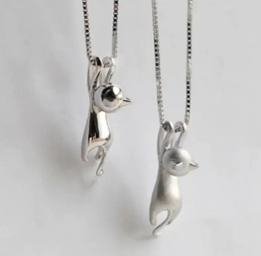 925 Sterling Silver Cat Necklace & Pendant – Elegant Jewelry for Cat Lovers
