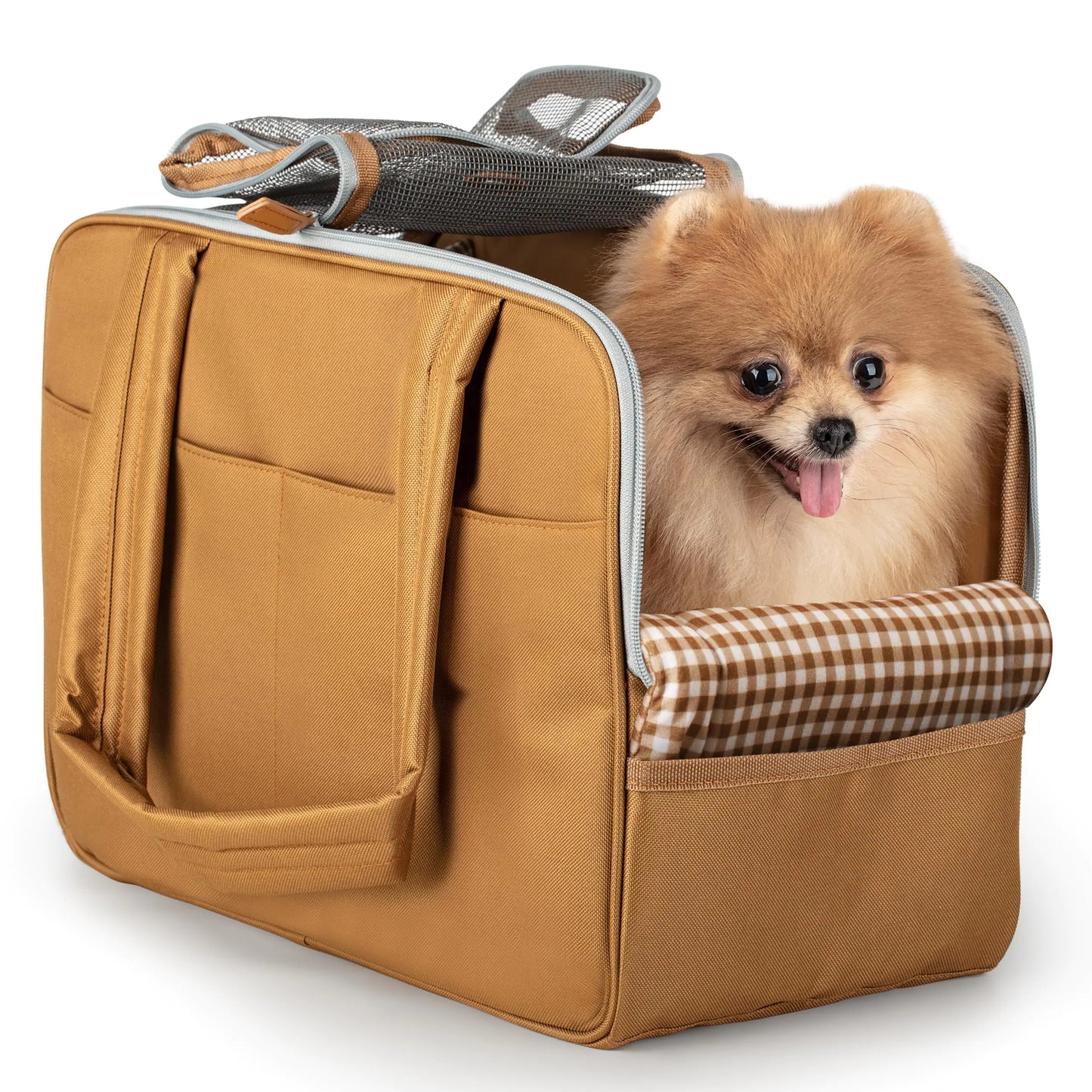 Faux Leather Pet Travel Carrier – Airline-Approved Small Dog and Cat Purse