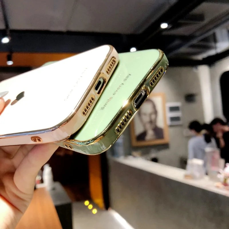 Electroplated Love Heart Phone Case for iPhone