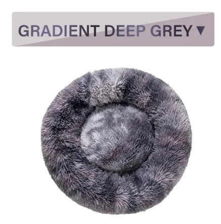 Fluffy Donut Pet Bed – Plush, Calming Comfort for Dogs and Cats