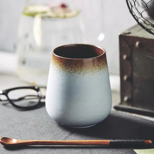 Japanese Vintage Ceramic Coffee Mug – 350ml Rustic Style Stoneware Mug for Coffee, Tea & Hot Chocolate
