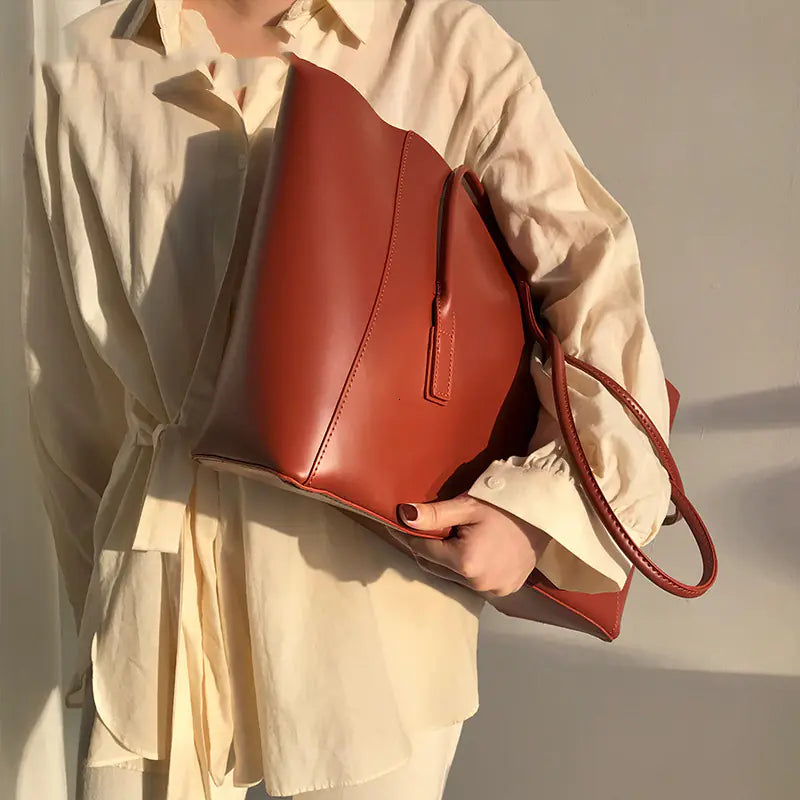 Ladies Handbag Shoulder Bag – Elegant Square Tote in Four Classic Shades