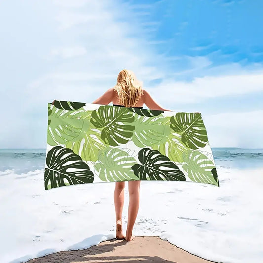 Abalone Leaf Pattern Beach Towel – Soft, Quick-Dry, and Stylish for All Outdoor Adventures