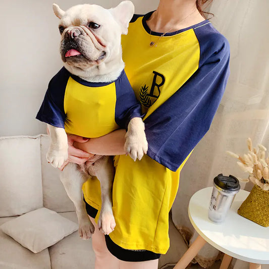 Dog Clothing Short Sleeve Parent-Child Clothing – Matching Stretch Odell Set for Dogs and Their Humans