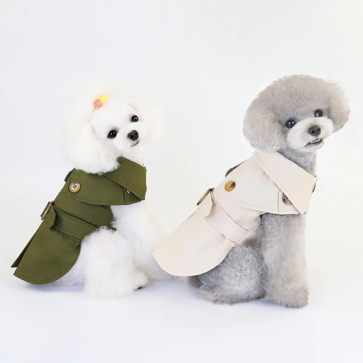 Trendy Polyester Dog Outfit – Stylish Everyday Wear in Khaki, Navy Blue, and Green (S–2XL)