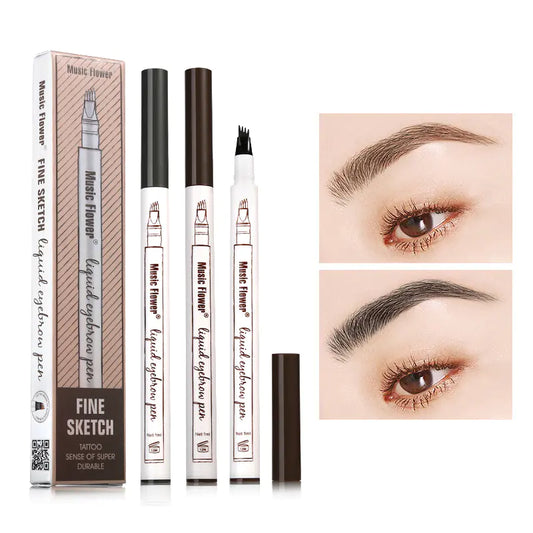 Waterproof Eyebrow Pencil – 4-Pronged Precision Tip for Natural, Long-Lasting Brows