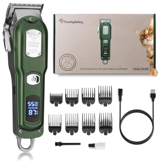 Cat Hair Clippers – Quiet Cordless Pet Grooming Kit for Thick & Matted Fur