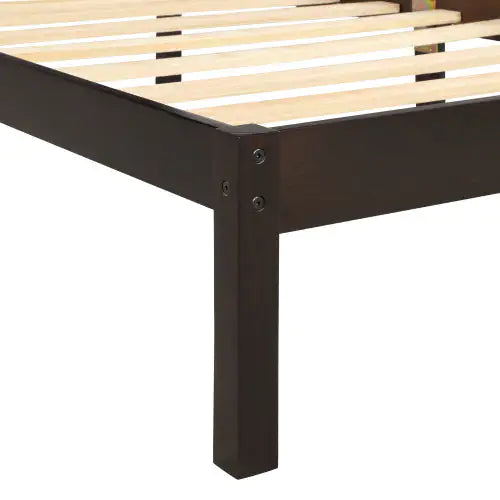 Platform Bed Frame with Headboard, Wood Slat Support, No Box Spring Needed, Queen, Espresso