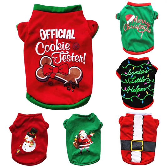 Puppy Dog Holiday Costume – Festive Red Vest with White Fur Trim for Small to Medium Dogs