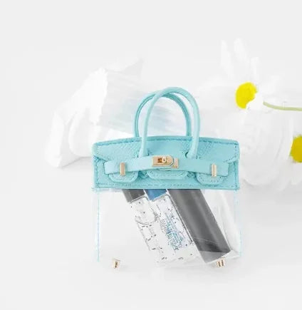 Mini Transparent Handbag Key Cover – Stylish TPU Pouch for Keys, Lipsticks & Accessories
