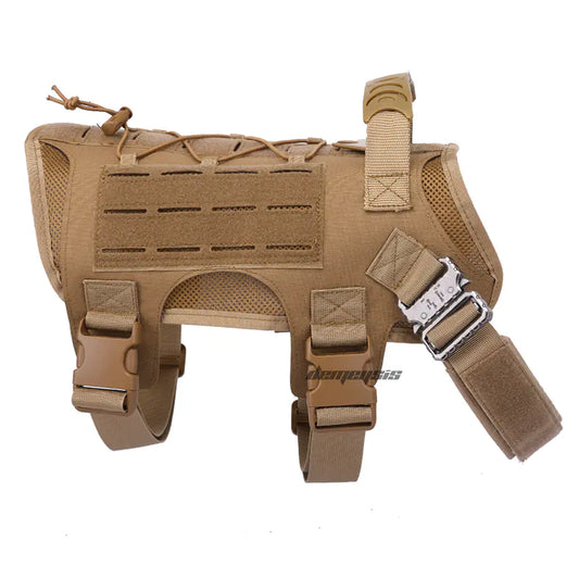 Tactical Dog Vest Harness with MOLLE Pouch and Leash Options – Durable 1000D Nylon Outdoor Gear for Medium to Large Dogs