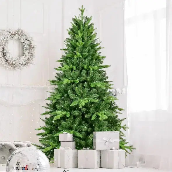 5FT PE PVC Mixed Automatic Christmas Tree with Lights – Fluffy, Realistic & Easy Assembly