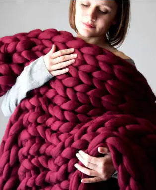 Chunky Merino Wool Blanket – Cozy Decorative Sofa Throw (Multiple Colors & Sizes)
