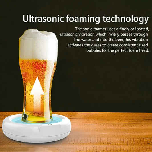 Ultrasonic Beer Frother – Portable Kitchen Gadget for Perfect Foam (ABS + PC, 1800mAh Battery)