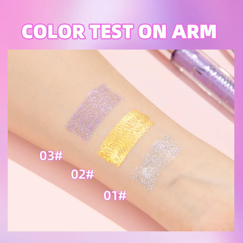 Diamond Glitter Mascara – Sparkling Lash Color in Gold, Silver & Purple (Quick-Dry, Clump-Free Formula)