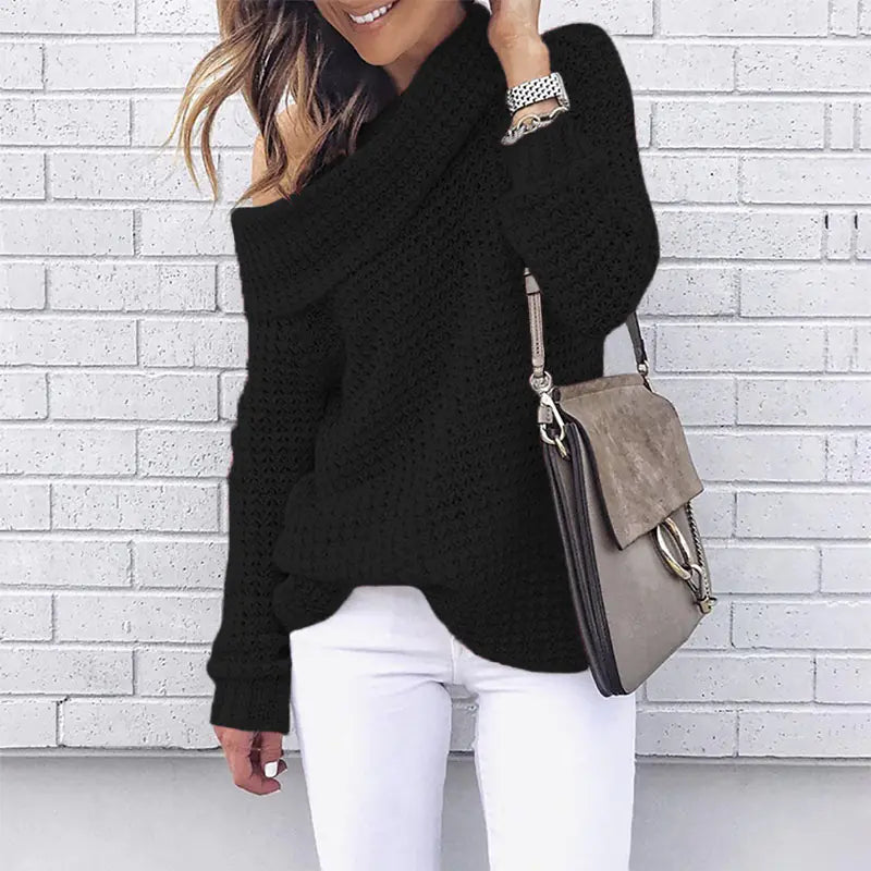 Luxurious Knitted Sweater – Loose Fit, Medium Thickness, Long Sleeves (S–XL)