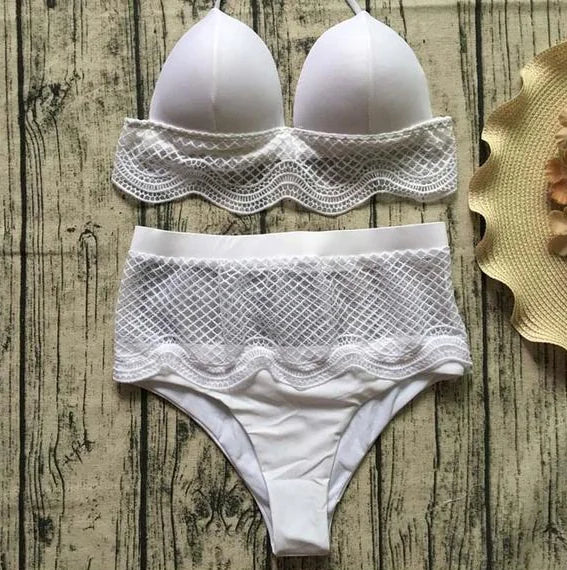 Lace Swimwear Collection – Elegant Beachwear in High & Low Waist Styles (Sizes S–XL)