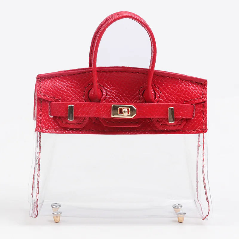 Mini Transparent Handbag Key Cover – Stylish TPU Pouch for Keys, Lipsticks & Accessories