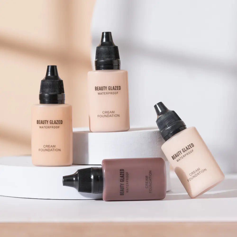 Beauty Glazed Waterproof Cream Foundation – Long-Lasting, High Coverage, Automatic Tanning Effect (9 Shades)