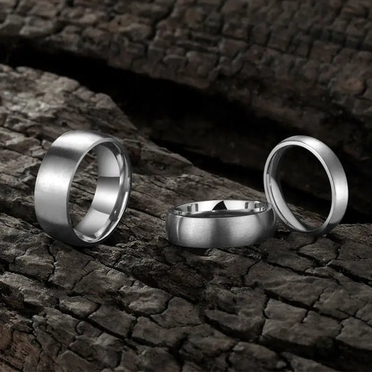 Men Minimalist Titanium Wedding Band Engagement Ring