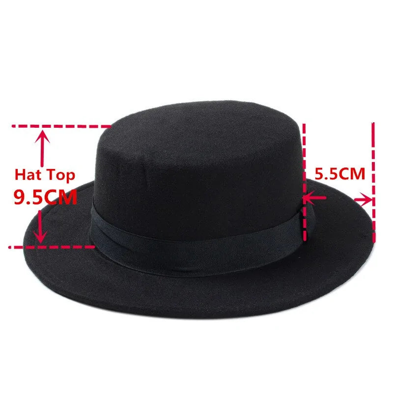Flat Top Wool Hat for Men